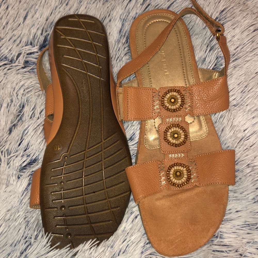 Tan Beaded Sandals